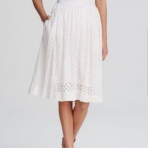 Kate Spade Elegant White Eyelet Skirt
